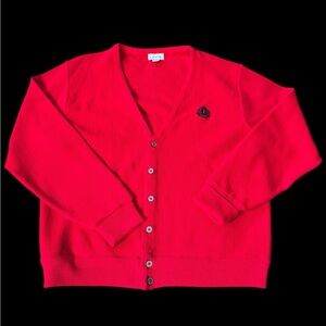 Vintage Izod Sweater Cardigan 100% Acrylic Rockabilly Men Size Large Tall EUC